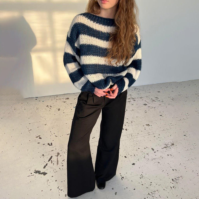 Pull Rayé Artivole Ample Style Décontracté